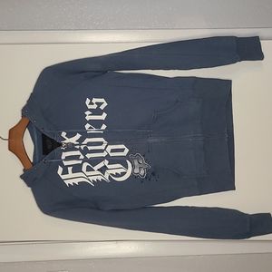 Fox Girls zip up hoodie, blue